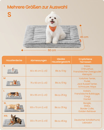 Dog Bed Mat 60 x 45 cm Pet Blanket for Dogs and Cats Dove Grey