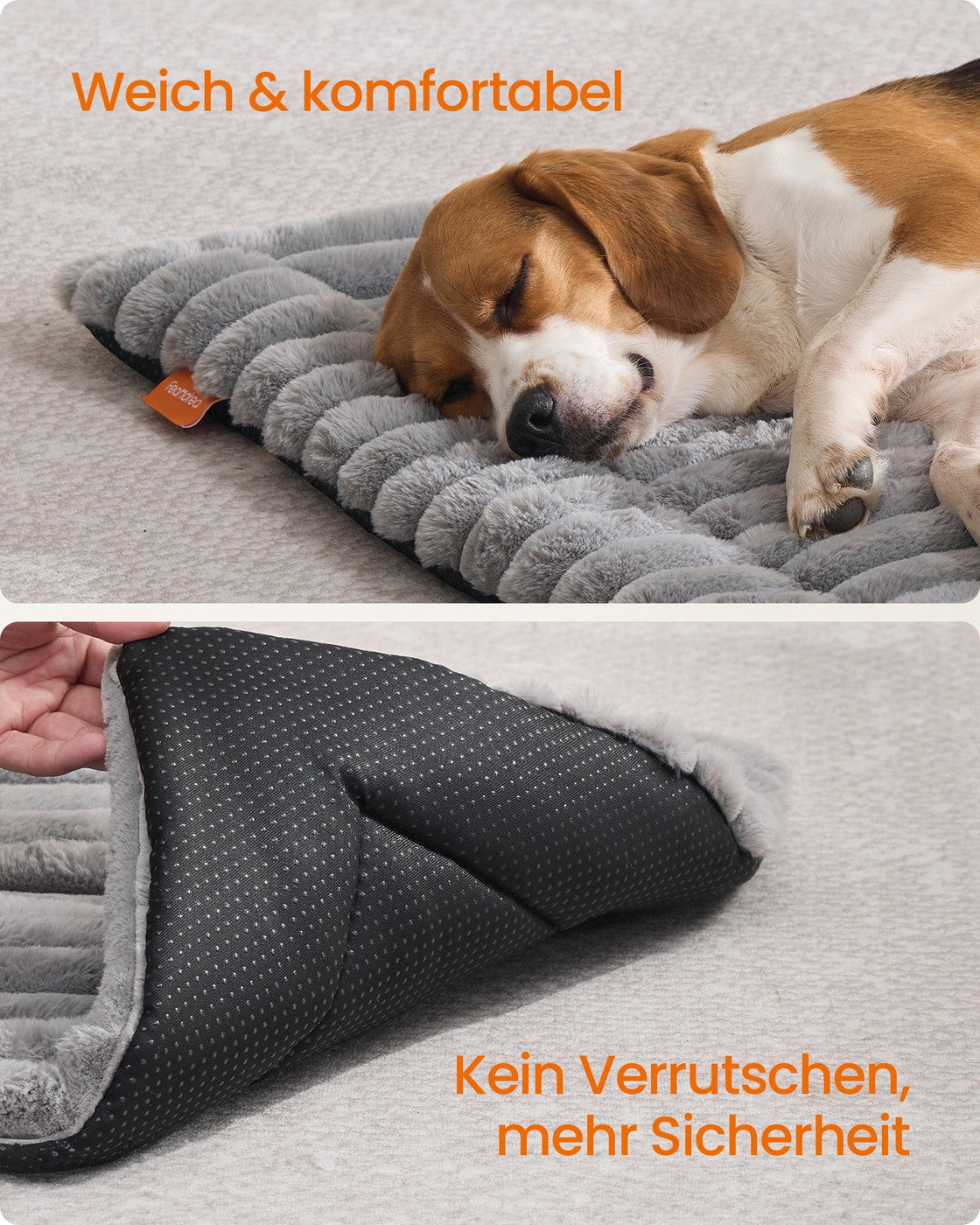Dog Bed Mat 60 x 45 cm Pet Blanket for Dogs and Cats Dove Grey