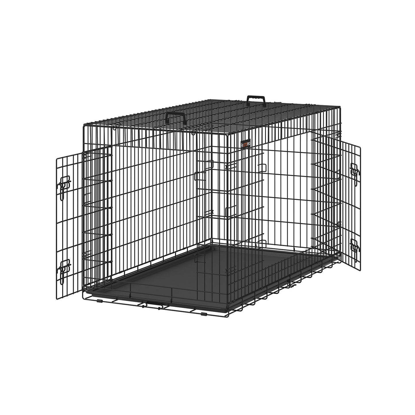 Foldable Dog Crate with 2 Doors XXXL Ink Black - image 1