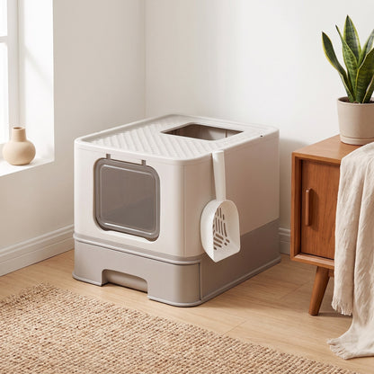 Enclosed Cat Litter Box With Lid, Top Entry, Slide-Out Tray - image 5