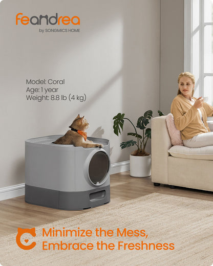 XL Enclosed Cat Litter Box with Slide-Out Tray