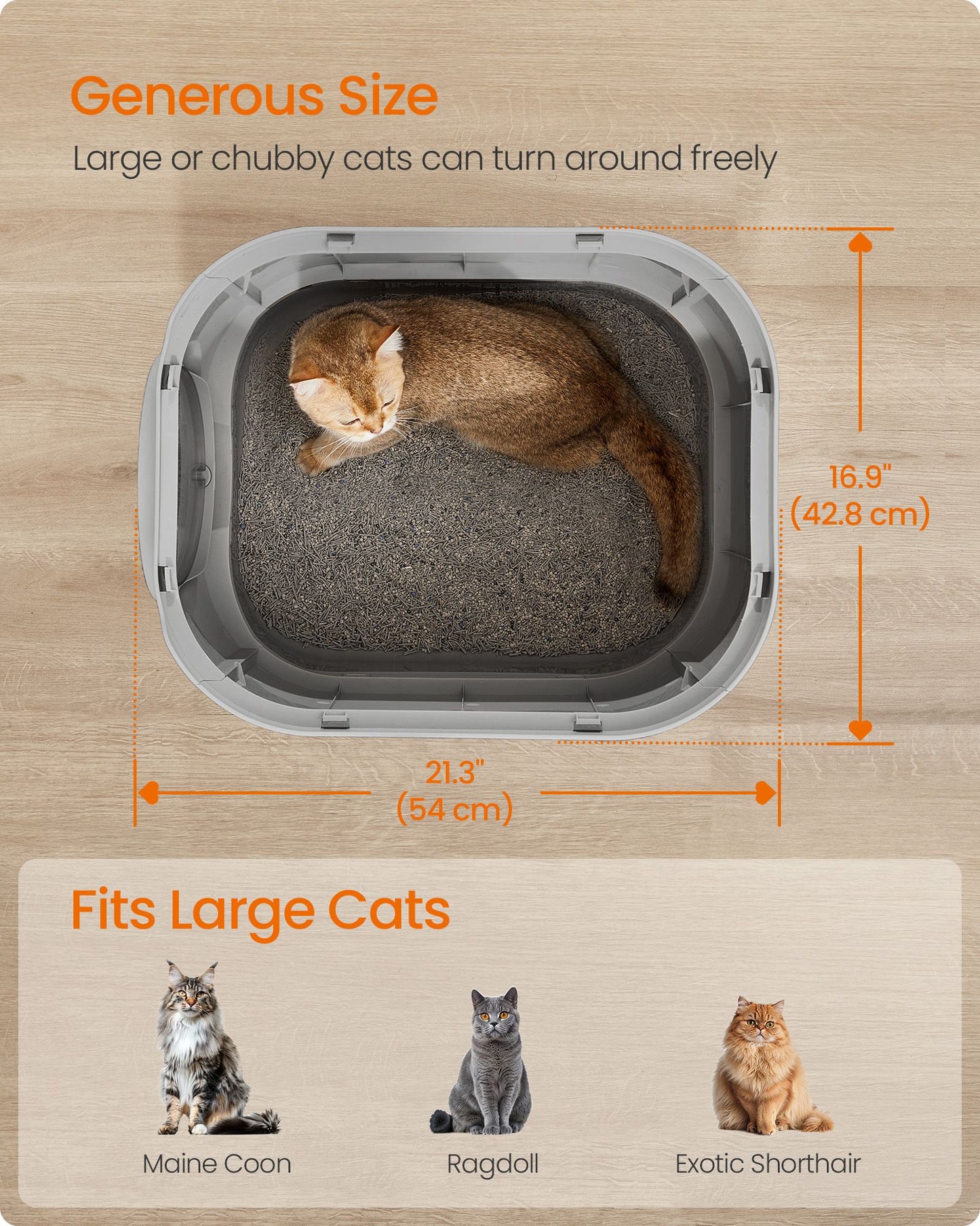 XL Enclosed Cat Litter Box with Slide-Out Tray
