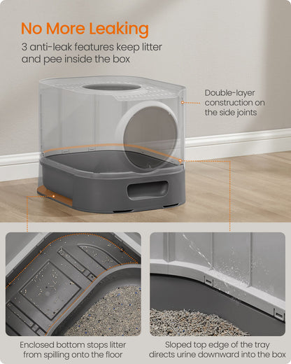 XL Enclosed Cat Litter Box with Slide-Out Tray