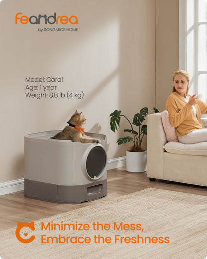 XL Enclosed Cat Litter Box with Slide-Out Tray