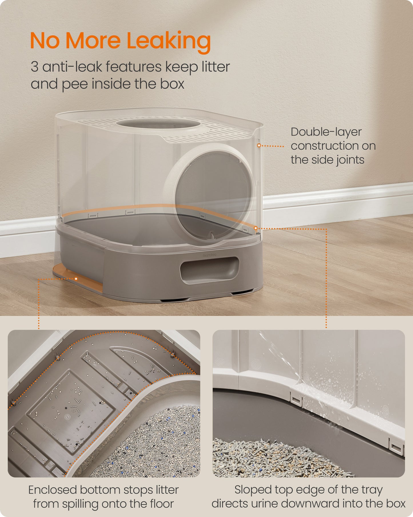 XL Enclosed Cat Litter Box with Slide-Out Tray