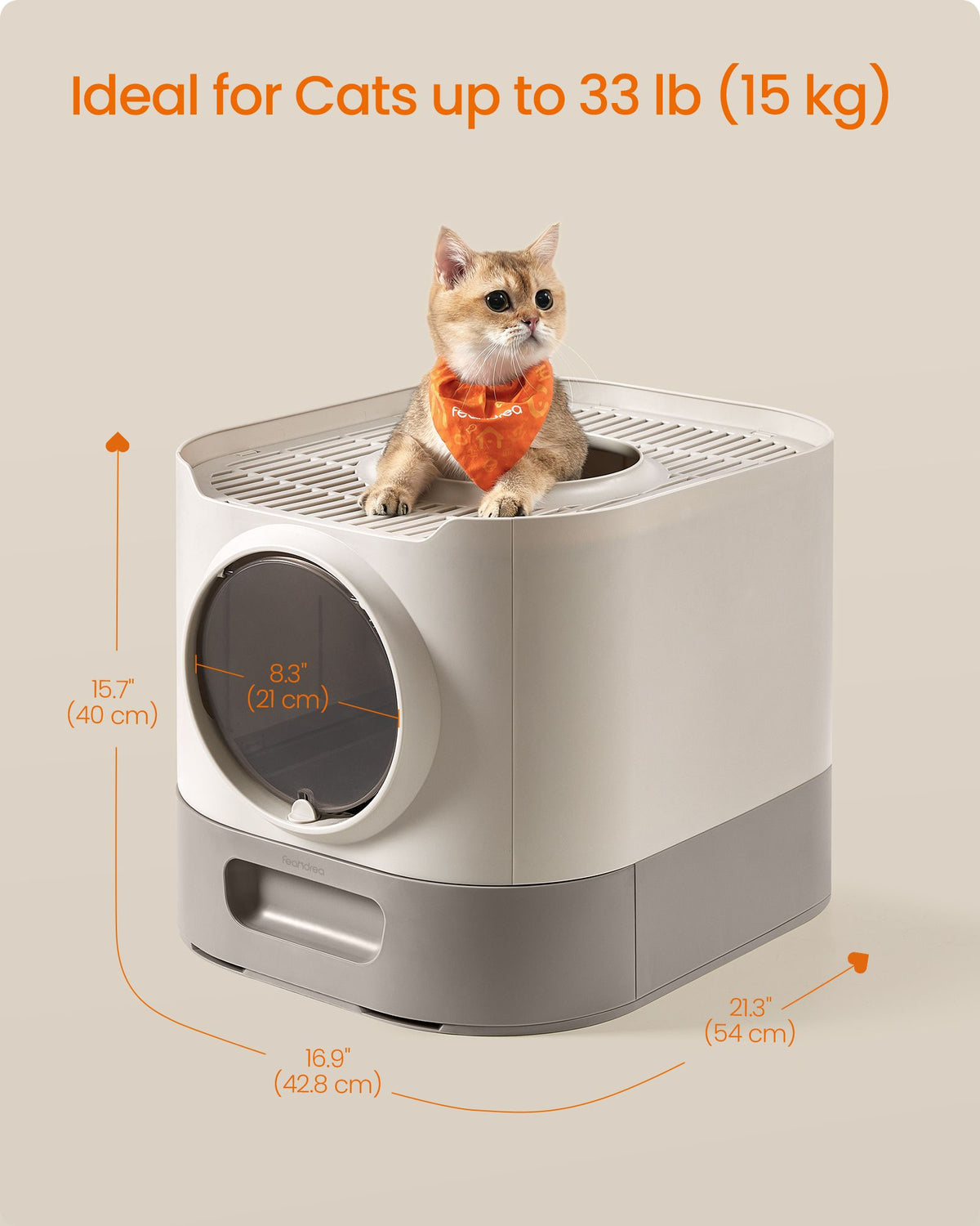 XL Enclosed Cat Litter Box with Slide-Out Tray