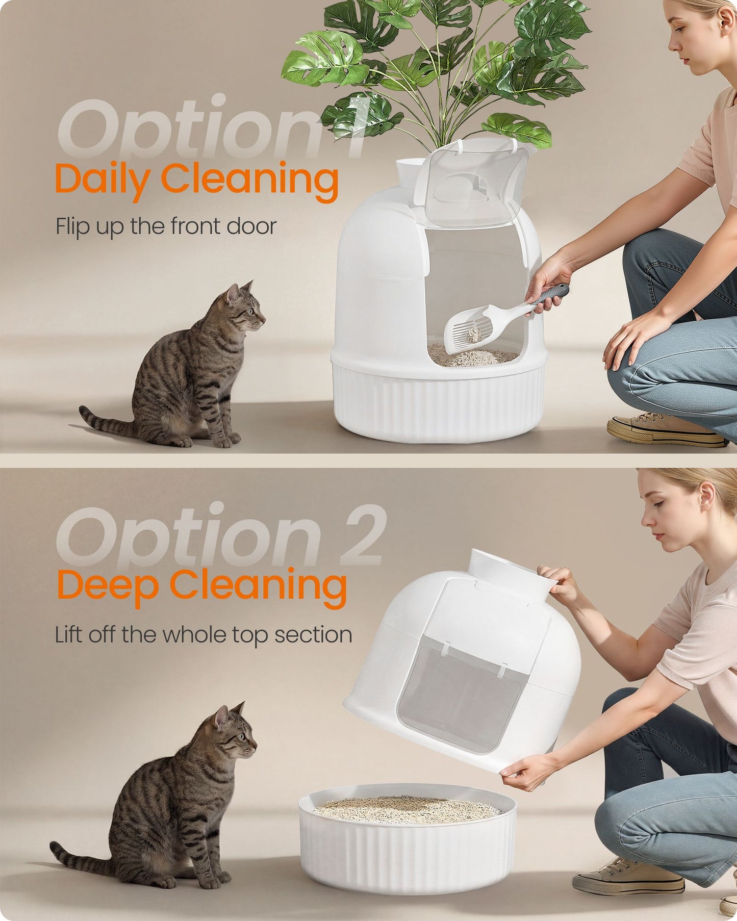Plant Cat Litter Box Enclosure with Artificial Plant - image 8