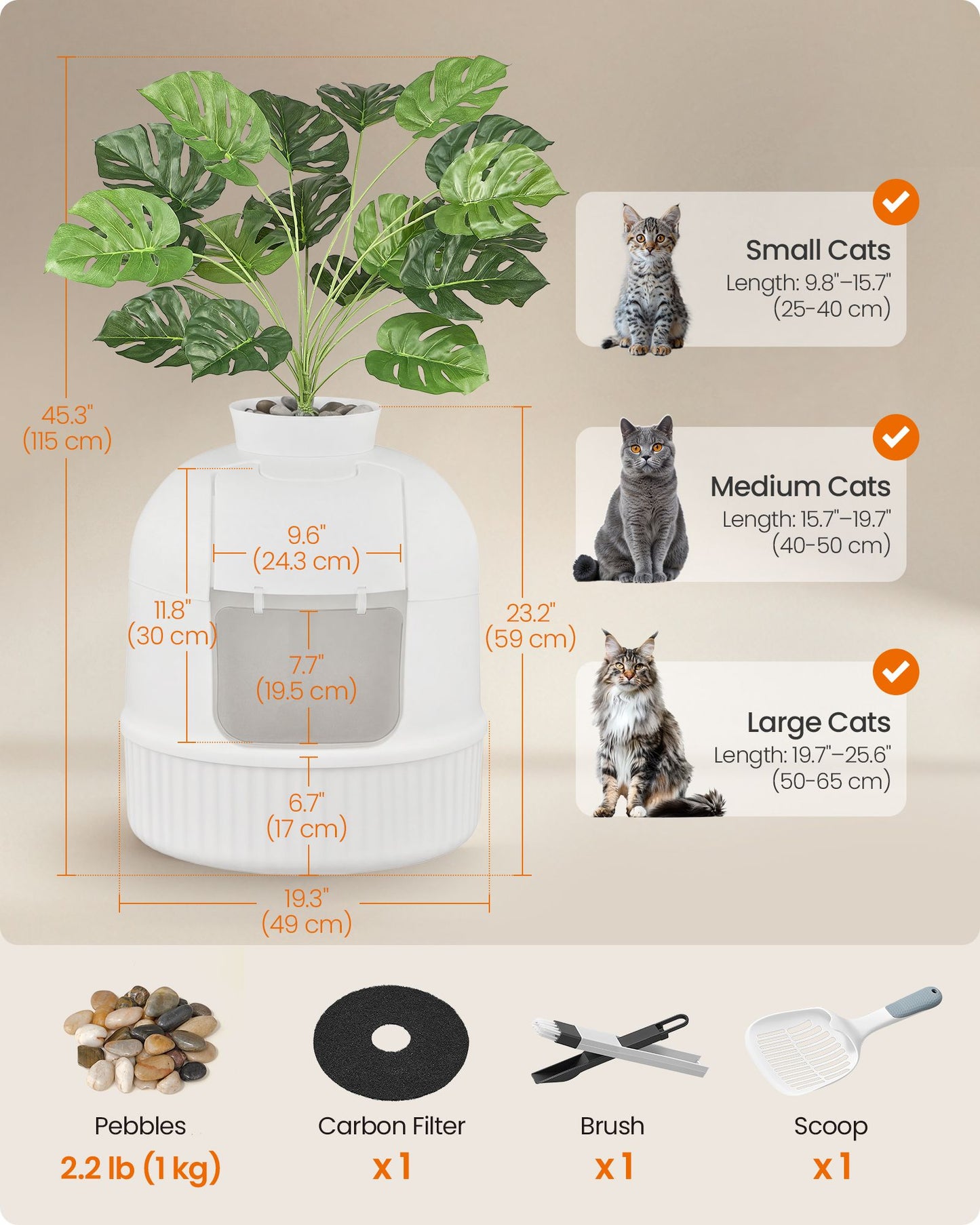 Plant Cat Litter Box Enclosure with Artificial Plant - image 10