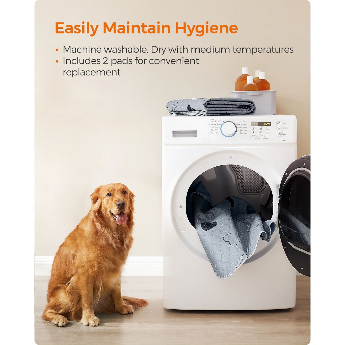 Set of 2 Washable Puppy Pads — 72 × 72 Inches