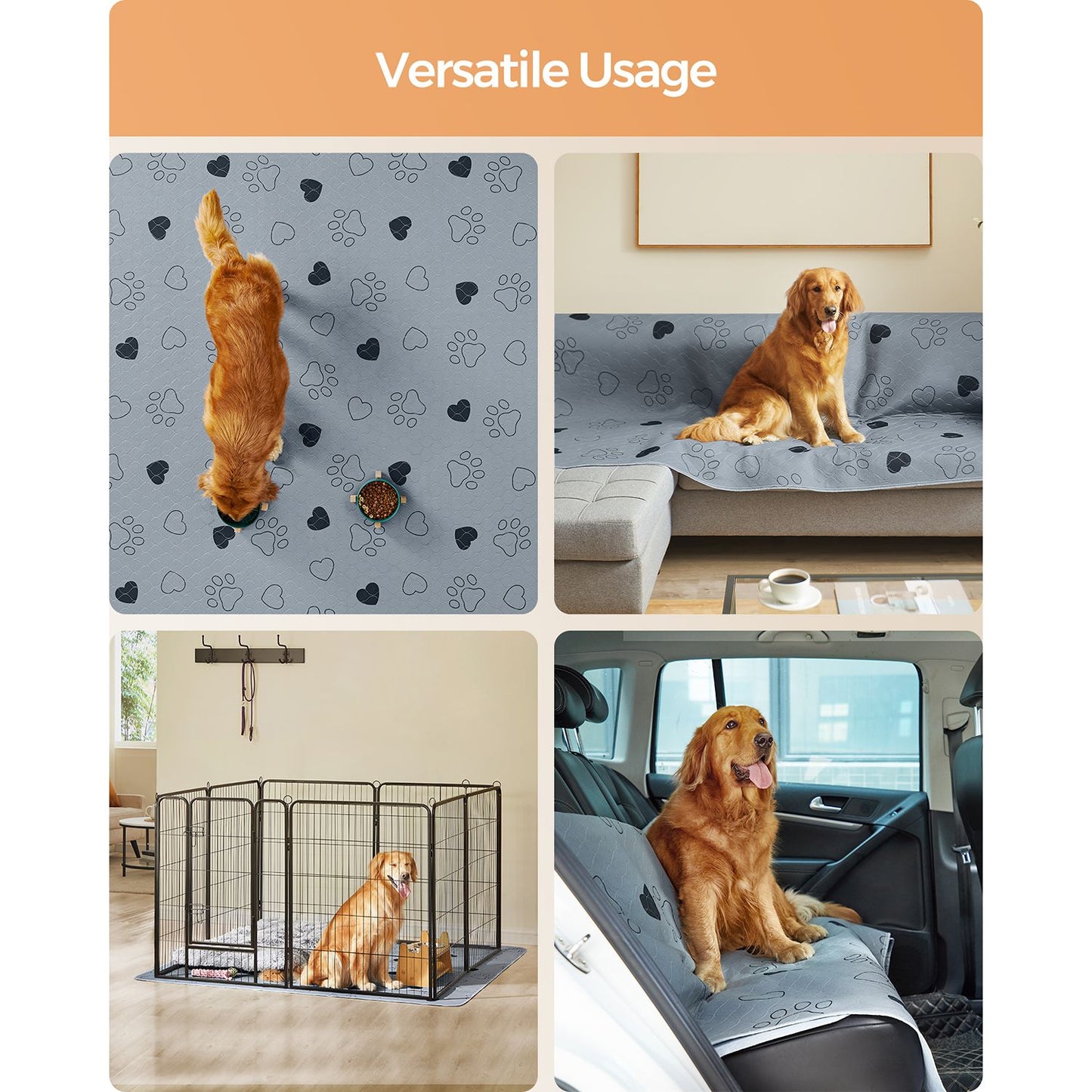 Set of 2 Washable Puppy Pads — 72 × 72 Inches