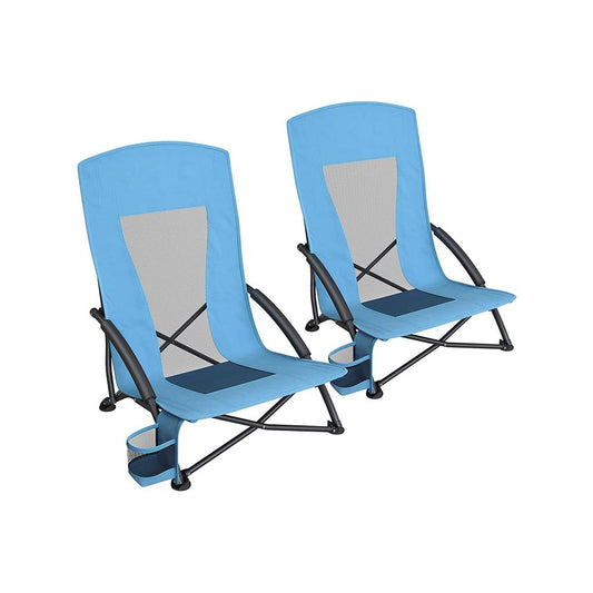 Set of 2 Portable Beach Chairs for Adults - HWLEXTRA 