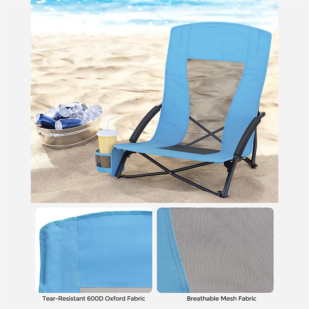 Set of 2 Portable Beach Chairs for Adults - HWLEXTRA 