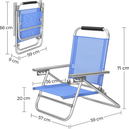 Portable Beach Chair with Reclining Backrest - image 7