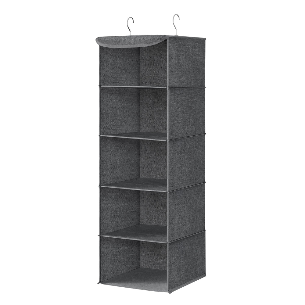 Set of 2 Hanging Closet Organizer Set with Foldable Storage Shelves Gray - image 1