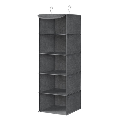 Set of 2 Hanging Closet Organizer Set with Foldable Storage Shelves Gray - image 1