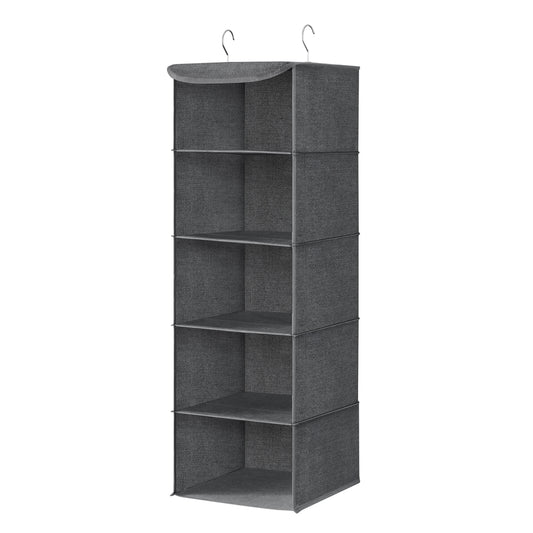 Set of 2 Hanging Closet Organizer Set with Foldable Storage Shelves Gray - image 1