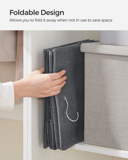 Set of 2 Hanging Closet Organizer Set with Foldable Storage Shelves Gray - image 8