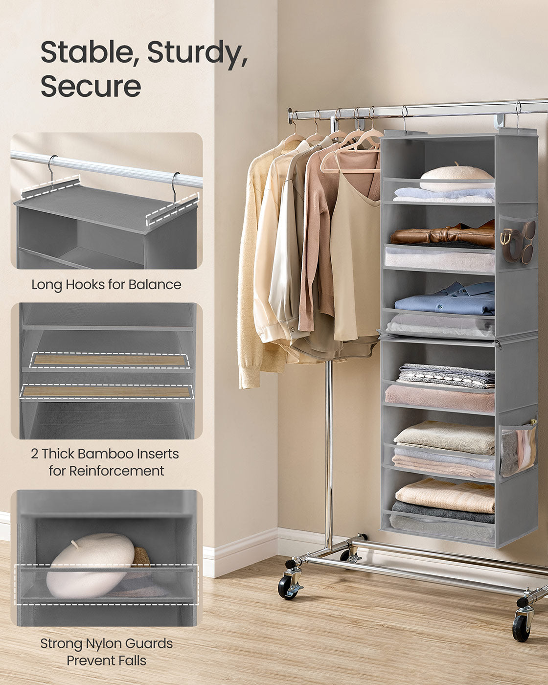 6-Tier Fabric Storage Shelf - HWLEXTRA 