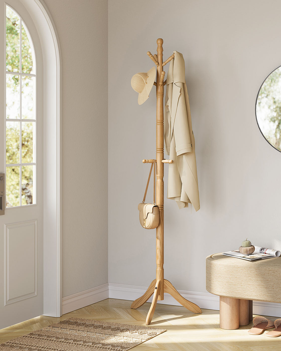 Solid Wood Coat Rack and Stand