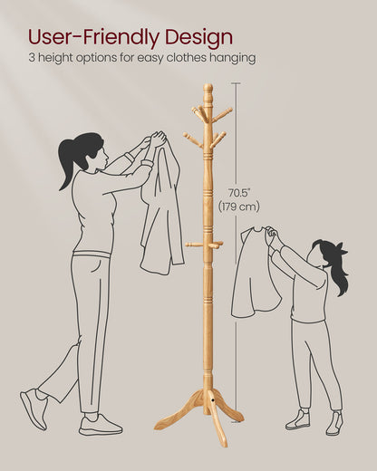 Solid Wood Coat Rack and Stand