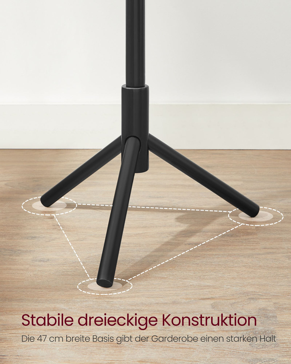 Black Free Standing Wood Coat Stand