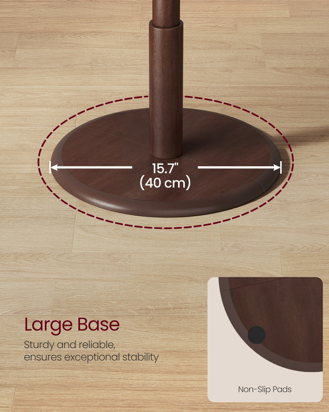 Solid Wood Coat Rack with 8 Hooks Caramel Brown - image 6