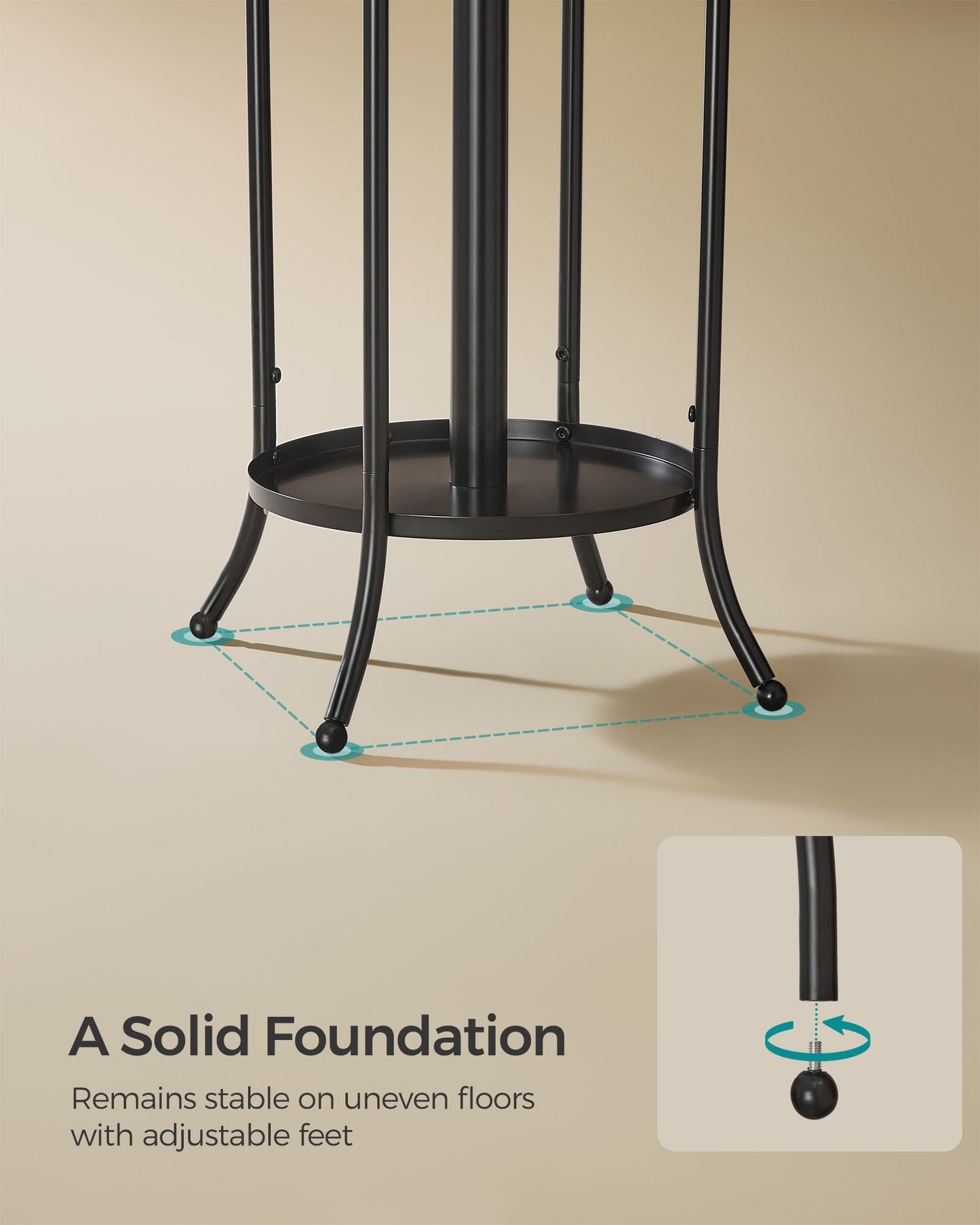 Coat Rack Freestanding with Umbrella Holder - HWLEXTRA 