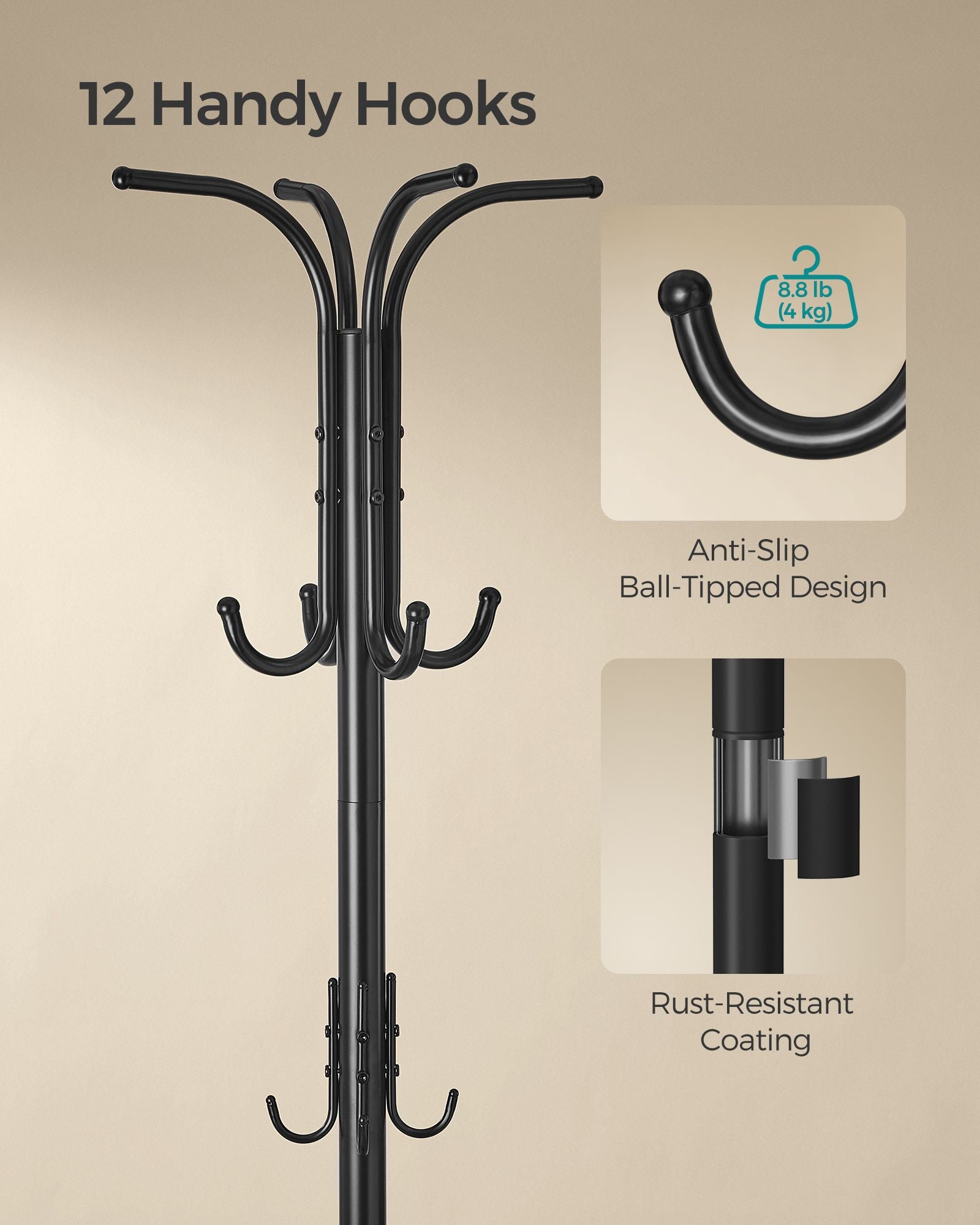 Coat Rack Freestanding with Umbrella Holder - HWLEXTRA 