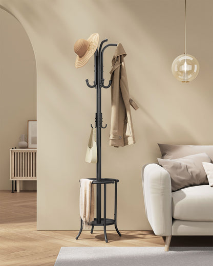 Coat Rack Freestanding with Umbrella Holder - HWLEXTRA 