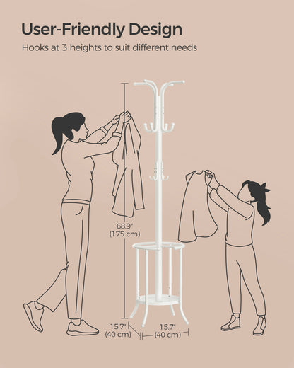 Coat Rack Freestanding with Umbrella Holder - HWLEXTRA 
