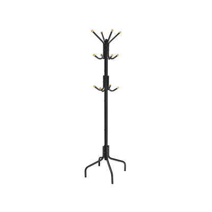 Coat Rack Freestanding with 12 Hooks and 4 Legs