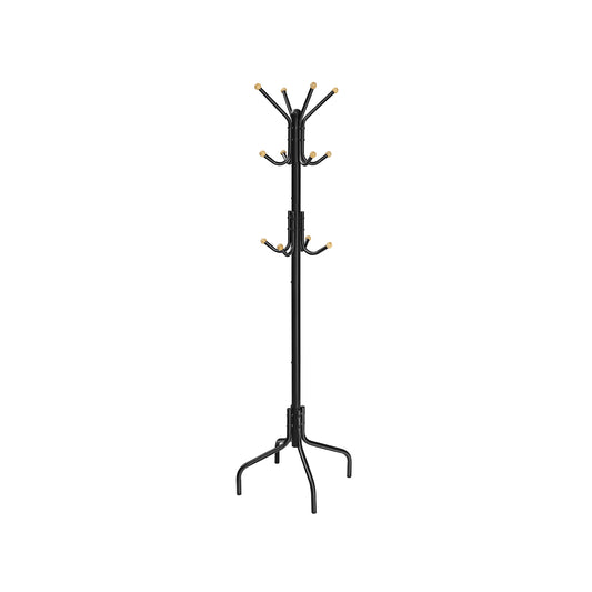 Coat Rack Freestanding with 12 Hooks and 4 Legs