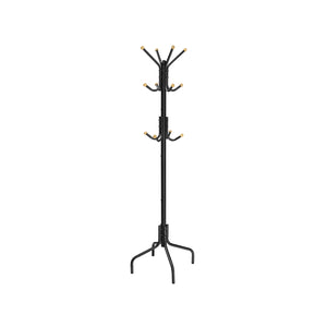 Coat Rack Freestanding with 12 Hooks and 4 Legs