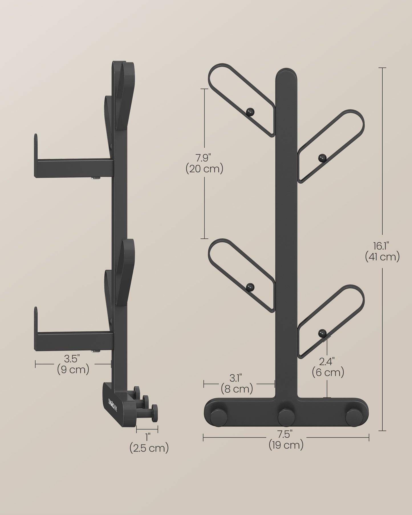 Wall-Mounted Coat Rack with 7 Hooks, Ball Tips