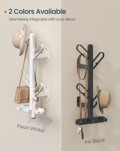 Wall-Mounted Coat Rack with 7 Hooks, Ball Tips