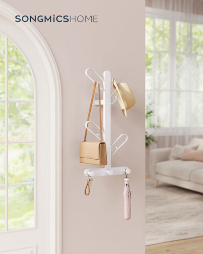 Wall-Mounted Coat Rack with 7 Hooks, Ball Tips