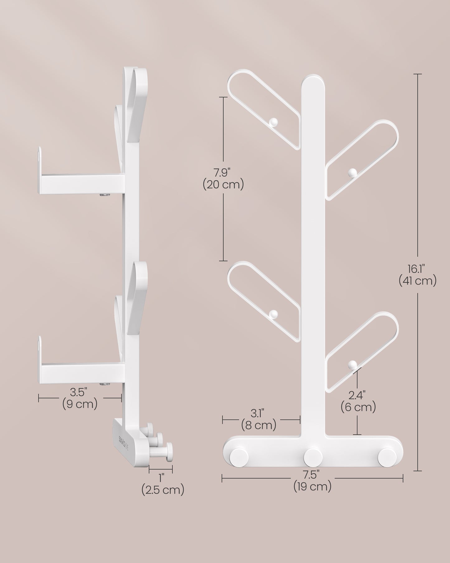 Wall-Mounted Coat Rack with 7 Hooks, Ball Tips