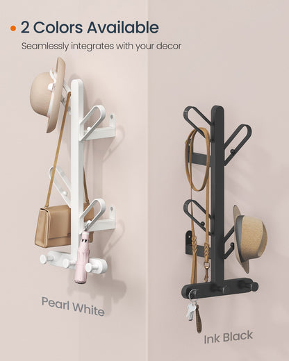 Wall-Mounted Coat Rack with 7 Hooks, Ball Tips