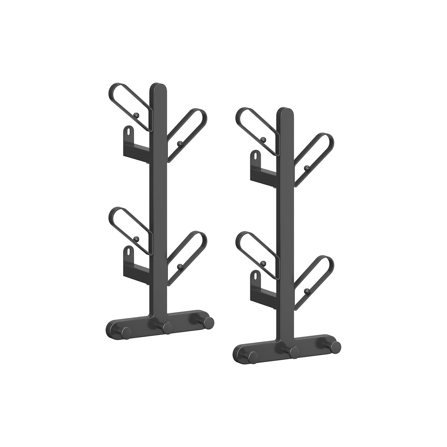 Set of 2 Wall-Mounted Coat Racksh-Look Racks with 14 Hooks, Ball Tips