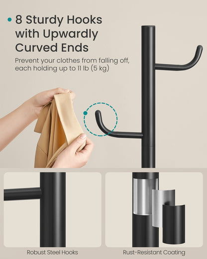 Freestanding cactus coat rack with sturdy hooks - HWLEXTRA 
