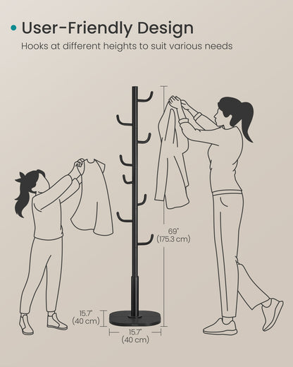Freestanding cactus coat rack with sturdy hooks - HWLEXTRA 