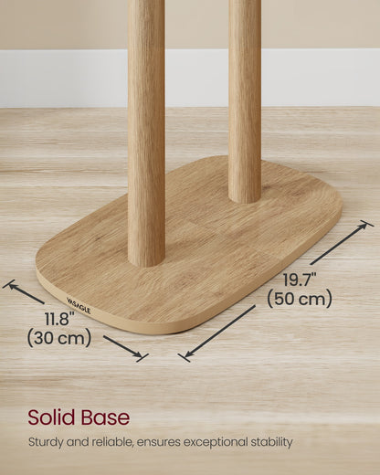 Hall Coat Tree with 8 Hooks and Storage Shelf