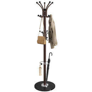 Freestanding Coat Rack, Steel Coat Tree with Marble Base - image 9