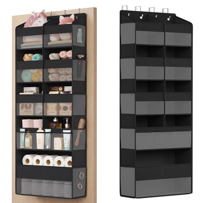 Over-the-Door Organizer, 5 Tier Extra Large of 9 Compartments door storage, extra wide Transparent, Heavy-Duty - image 1