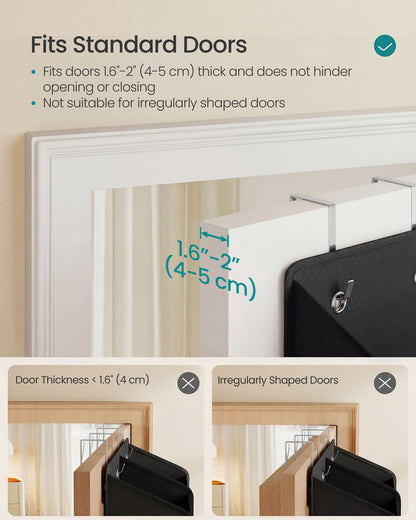 Over-the-Door Organizer, 5 Tier Extra Large of 9 Compartments door storage, extra wide Transparent, Heavy-Duty - image 3