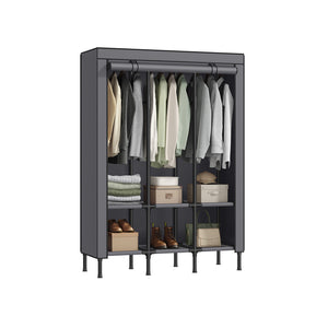 51.2 Inch Wardrobe Closet with 3 Hanging Rails and 6 Shelves