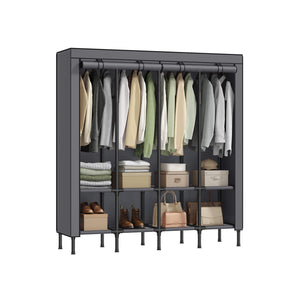 67.3 Inch Wardrobe Closet with 4 Hanging Rails and 8 Shelves