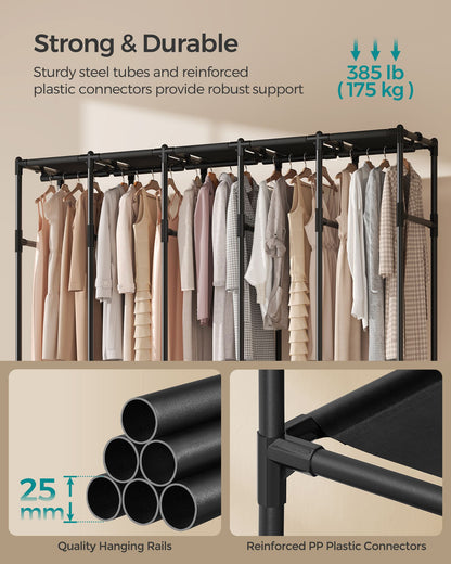 83.5 Inch Wardrobe Closet with 5 Hanging Rails and 10 Shelves