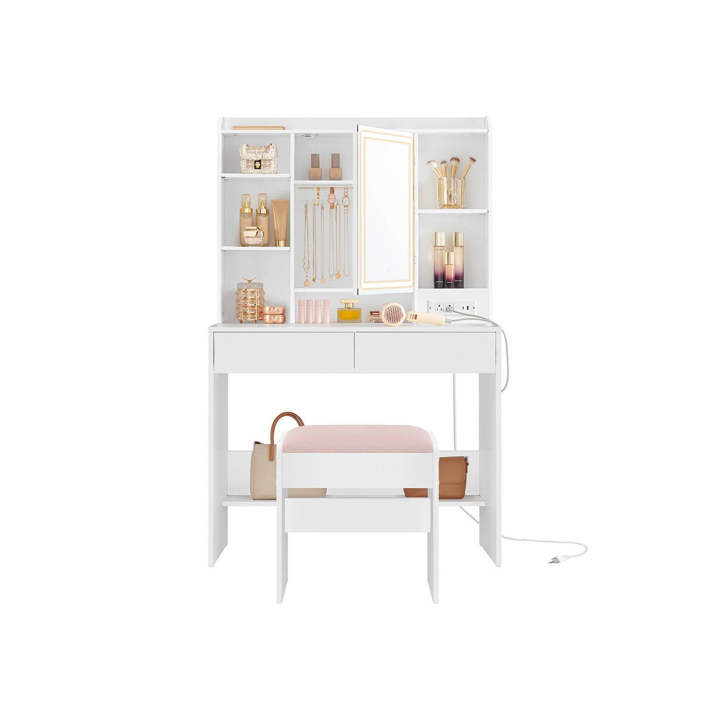 Vanity Desk with Power Outlets