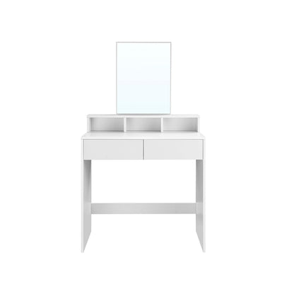 Rectangular Mirror Dressing Table with 2 Drawers and 3 Open Compartments - image 1